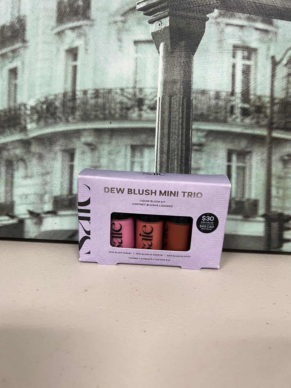 Saie Dew Blush Mini Trio Liquid Blush, Baby / Sweetie / Spicy, 0.24oz